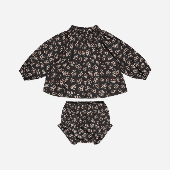 Rylee + Cru Other - Rylee + Cru Black and Cream Floral Kids Matching Set